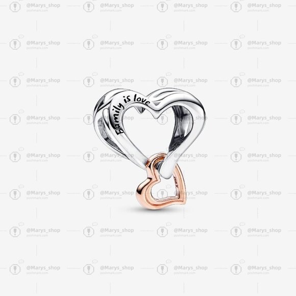 Pandora Two-tone Openwork Infinity Heart Charm|Pendant|Two-tone - Picture 1 of 2